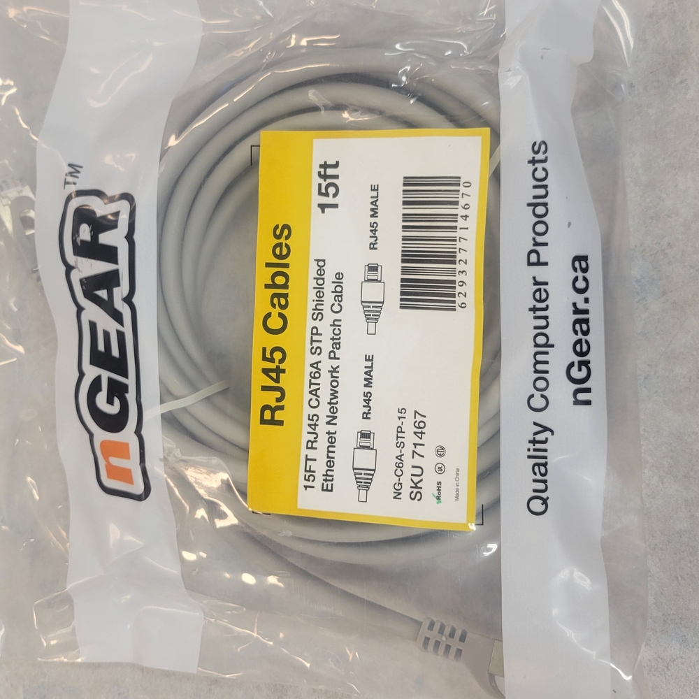 nGear RJ45 Ethernet Cable 15ft X5 Cables